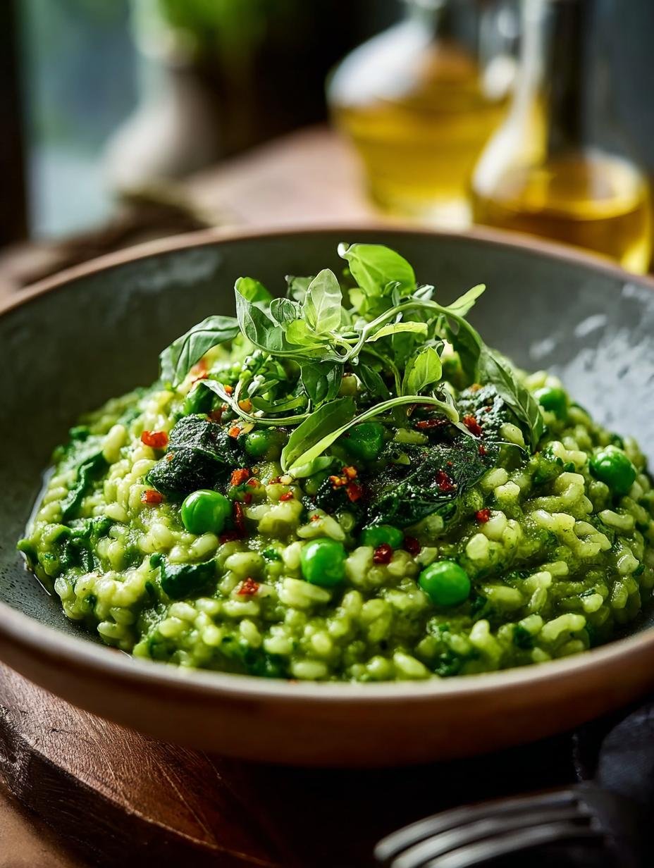 Groene Risotto met Spinazie: Verrukkelijk in 18 Min. - Green Risotto with Spinach - additional detail