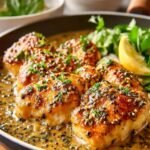 Haehnchenpfanne Honig Senfsosse Cremig