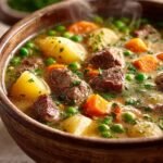 Herzhafte Rindfleisch Gemuesesuppe Waermendes