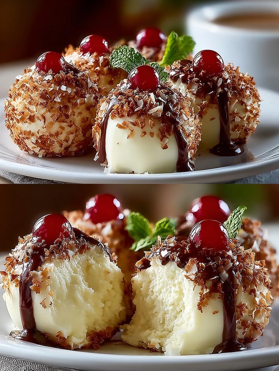 Close-up van Käsekuchen Kugeln Ohne Backen, perfect gerolde cheesecake balletjes met diverse toppings