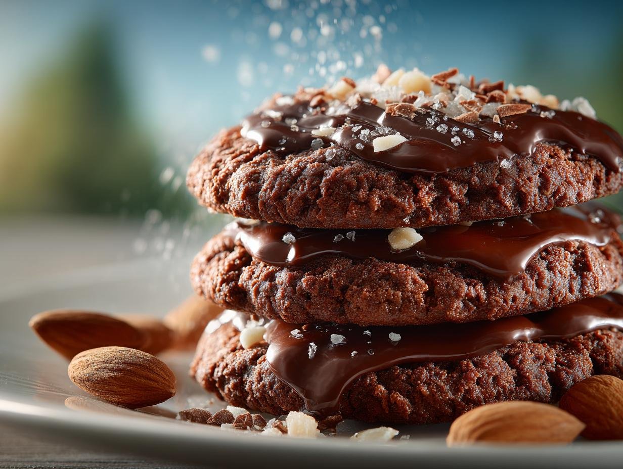 Close-up van Keto Bake Kekse met kokosrasp en gehakte amandelen, klaar om te eten