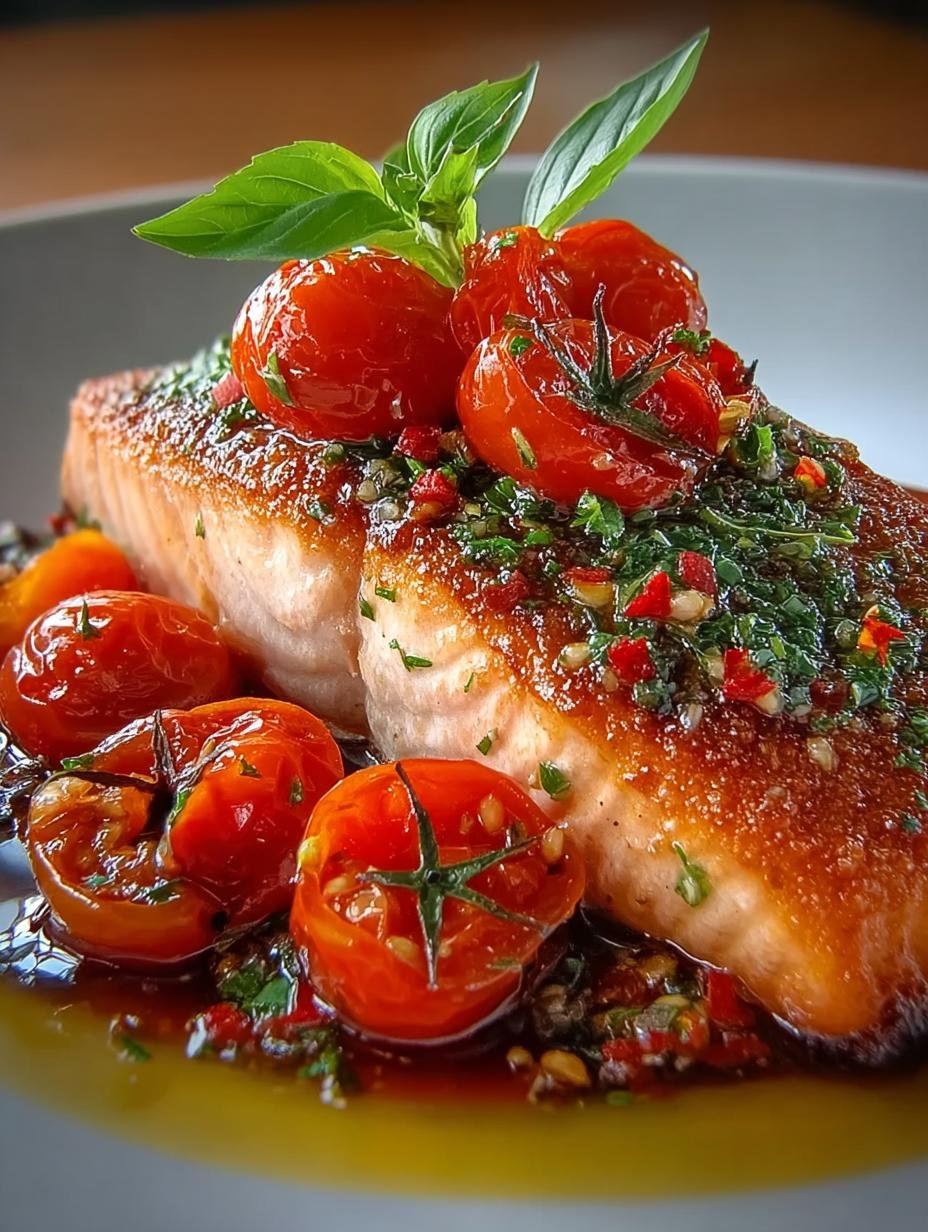 Lachsfilet Mit Geschmorten Tomaten