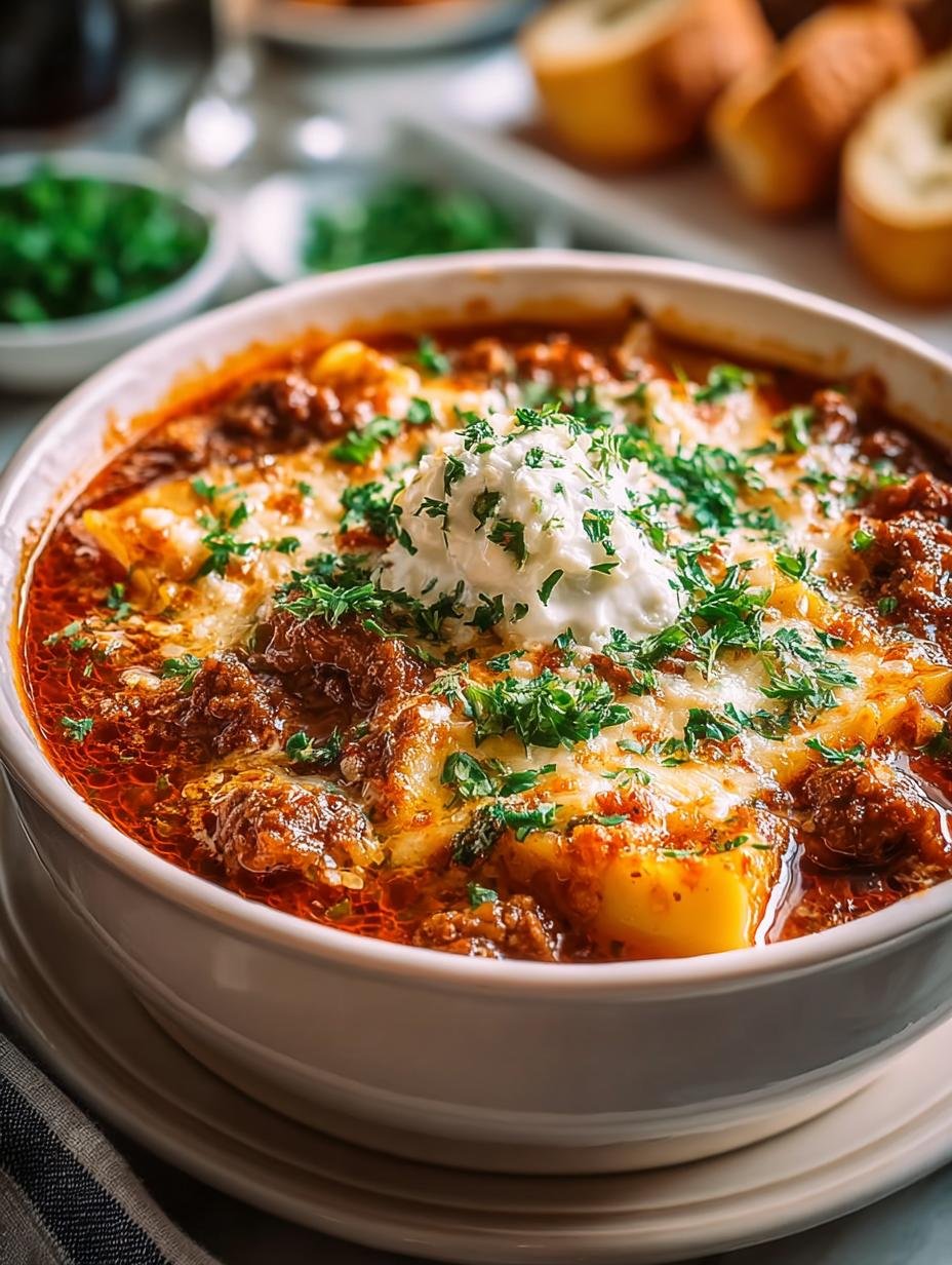 Fantastische Low Carb Lasagne Suppe in 1 Recept - Low Carb Lasagne Suppe - main visual representation