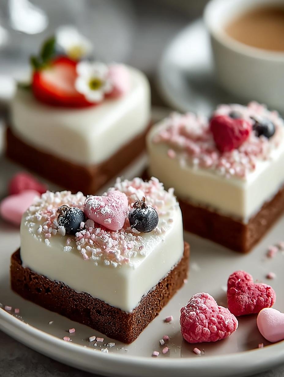 Verrukkelijke Mini Heart Shaped Cakes met poedersuiker, klaar om te serveren