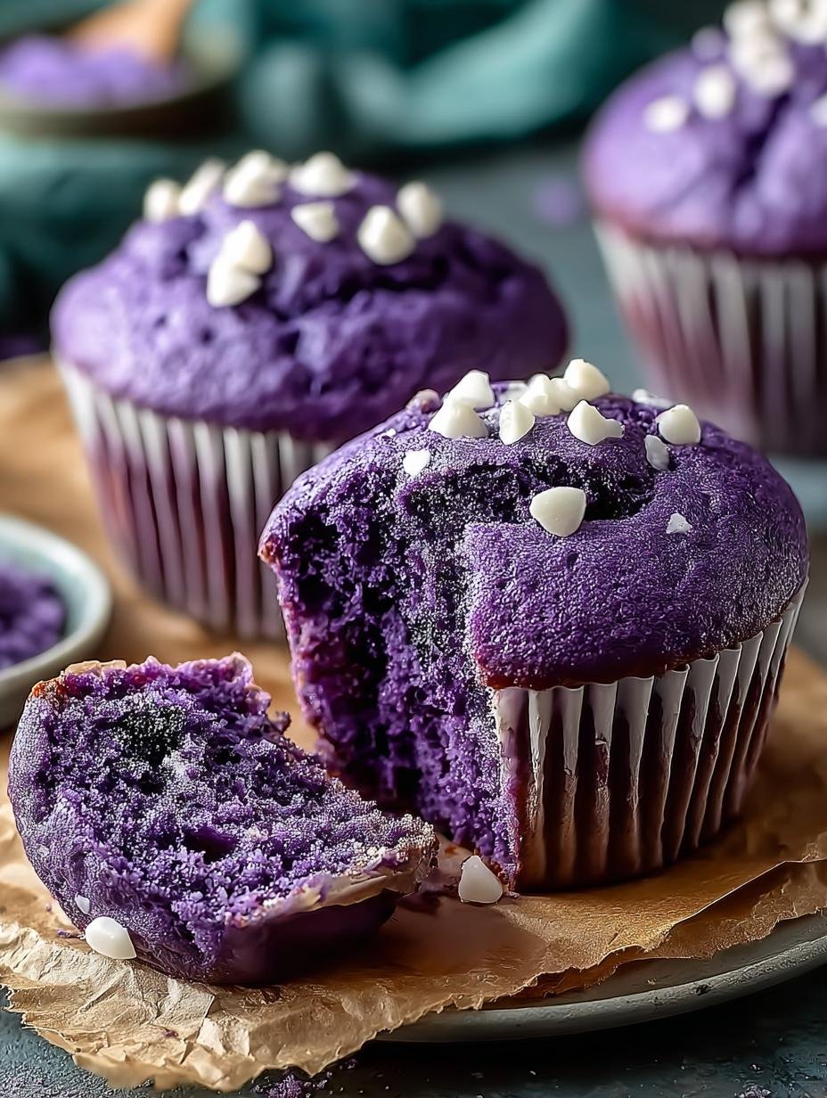 Moist Fluffy Ube Muffins