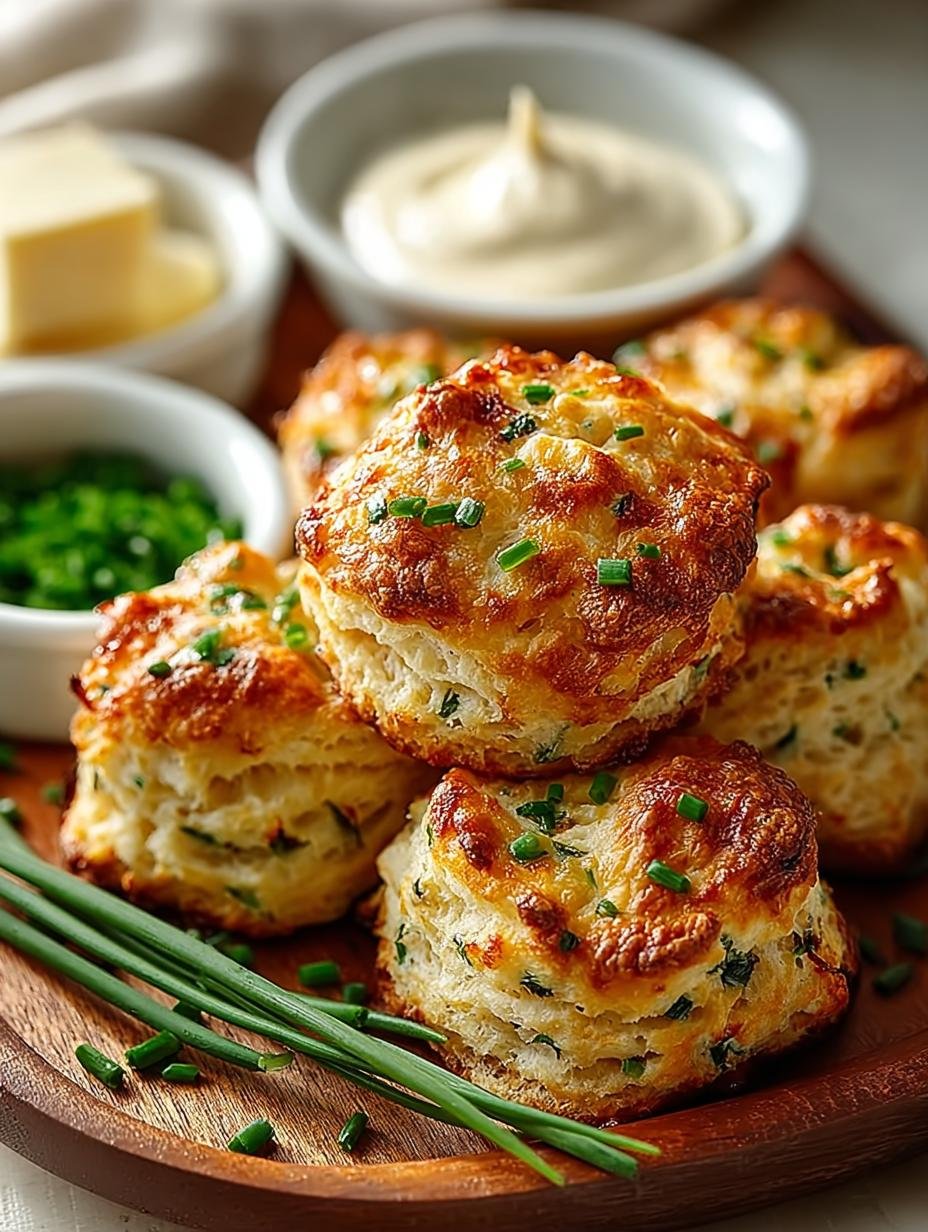 Heerlijke Uien-Bieslookkoekjes vers uit de oven, perfect goudbruin gebakken en klaar om te serveren.