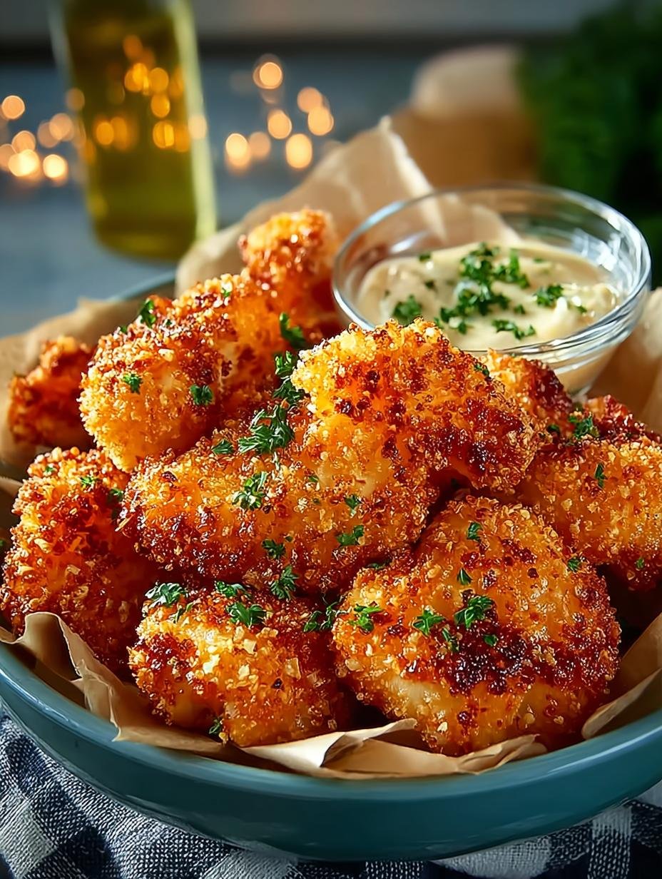 Heerlijke Panierter Blumenkohl Aus Dem, goudbruin en knapperig uit de oven, geserveerd op een bord met verse kruiden.