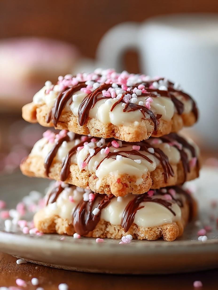 Heerlijke Pop Tart Cookies met glazuur en stukjes Pop Tart, klaar om te eten