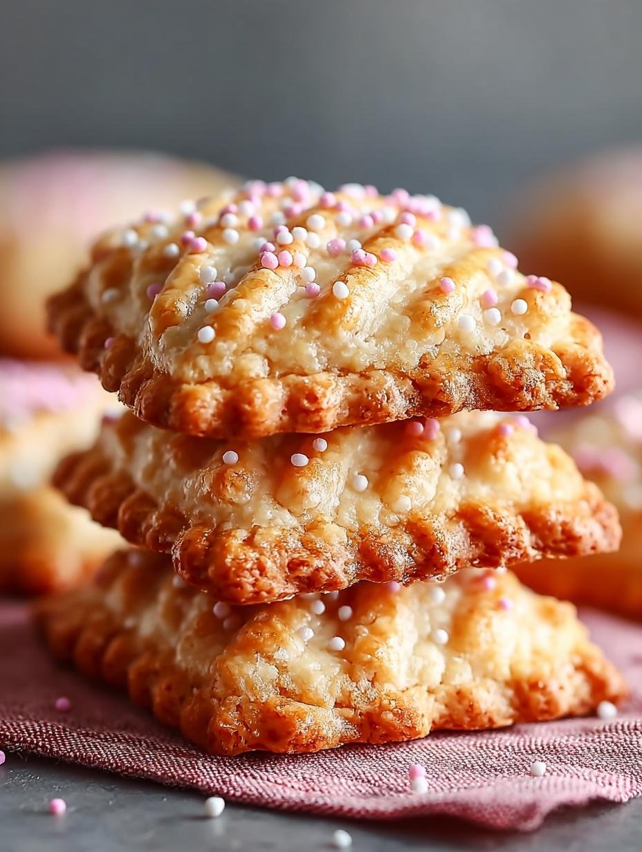 Close-up van Pop Tart Cookies met roze glazuur en kleurrijke sprinkles