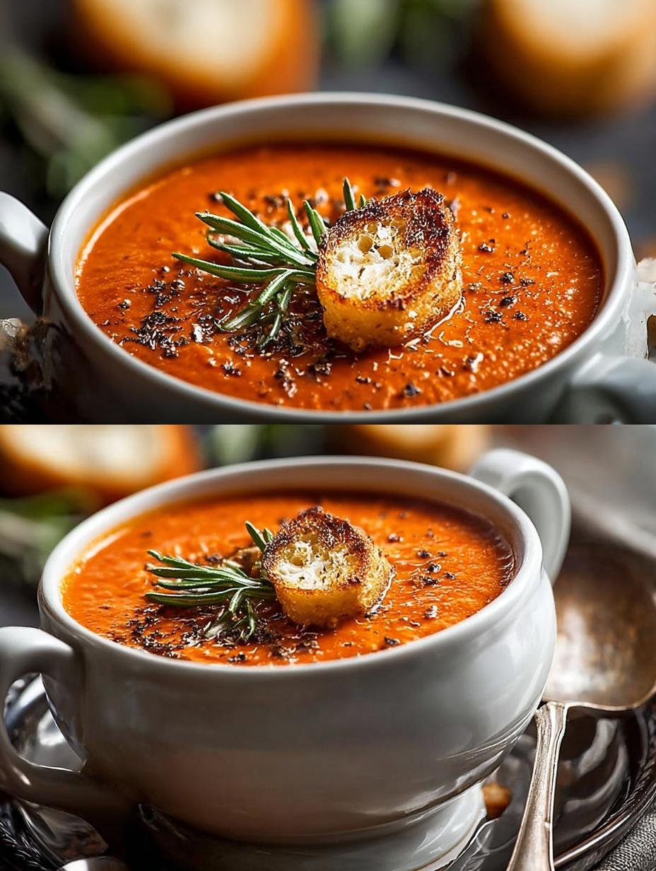 Rezepte Met Tomaten Cremige: Ongekende 15 Min Power - Romige Tomatensoep met verse basilicum en een lepel room