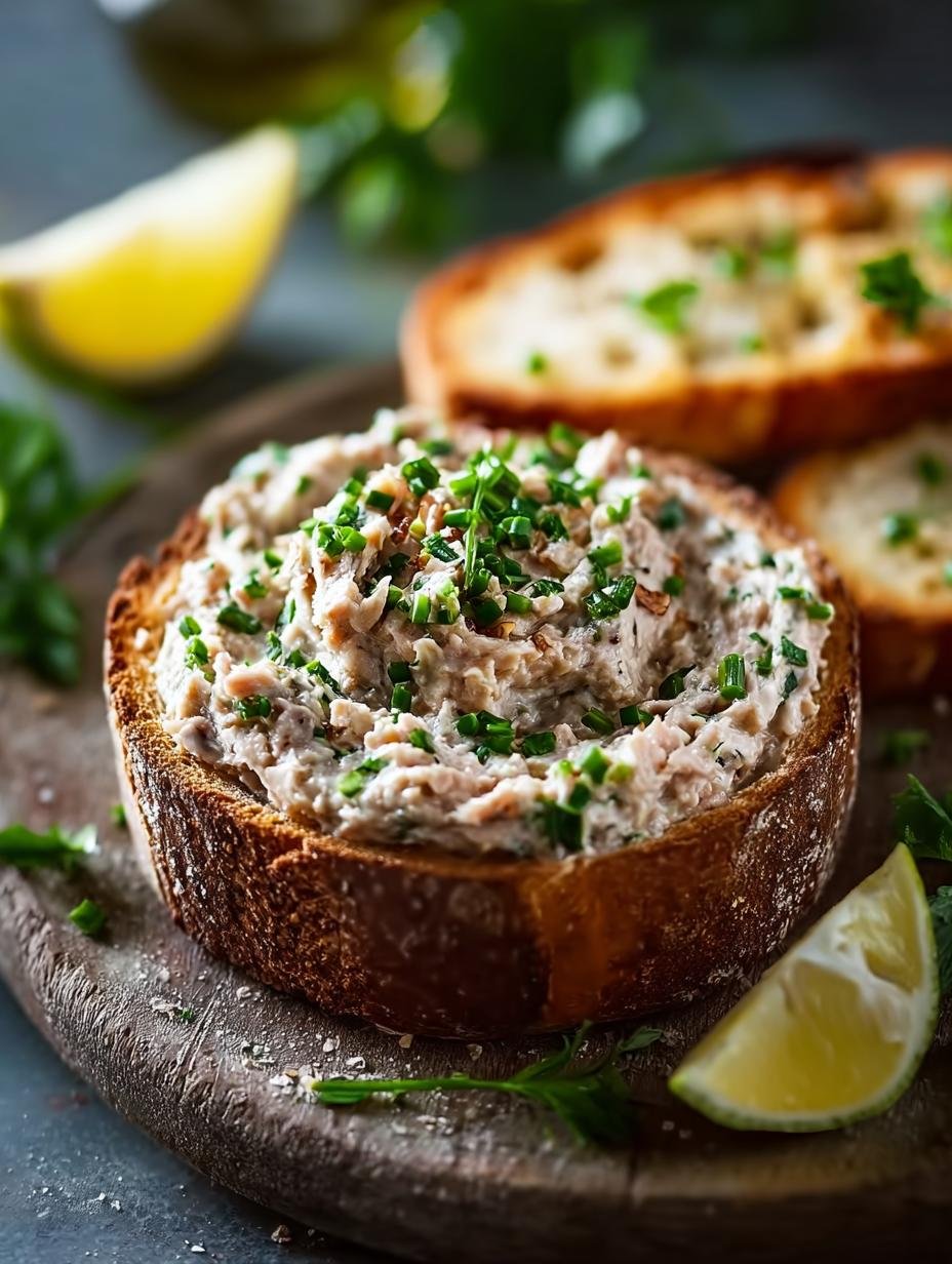 Sardine Rillettes: Het Ultieme 1-Uurs Franse Wonder - Romige sardine rillettes geserveerd op toastjes met verse dille en citroen