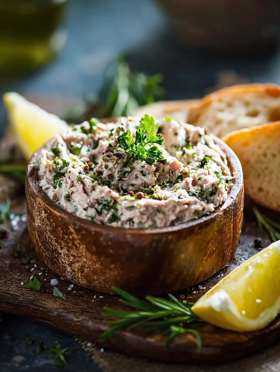 Sardine Rillettes: Het Ultieme 1-Uurs Franse Wonder - Sardine rillettes geserveerd met knapperig stokbrood en verse kruiden