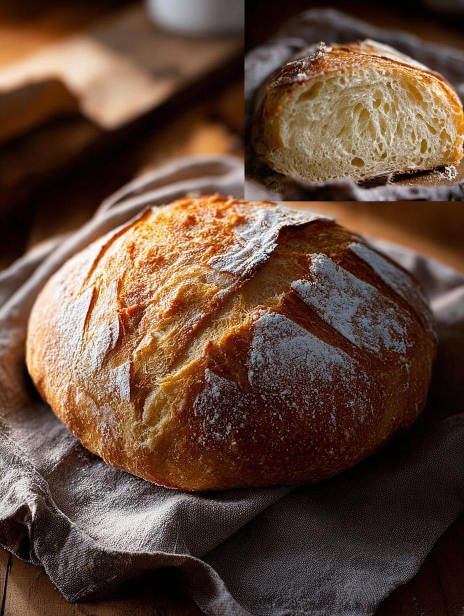 Snel Brood Bakken Zonder: Binnen 1 uur een Wonder! - Schnelles Brot Backen Ohne - close-up van de zachte binnenkant van het brood