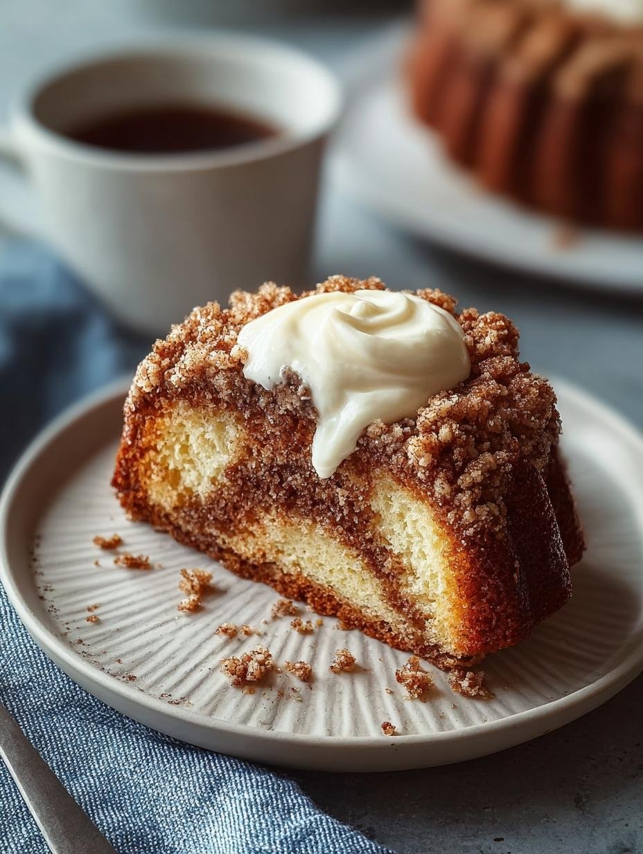 Heerlijke Single Serve Coffee Cake met kruimeltopping, klaar om te serveren
