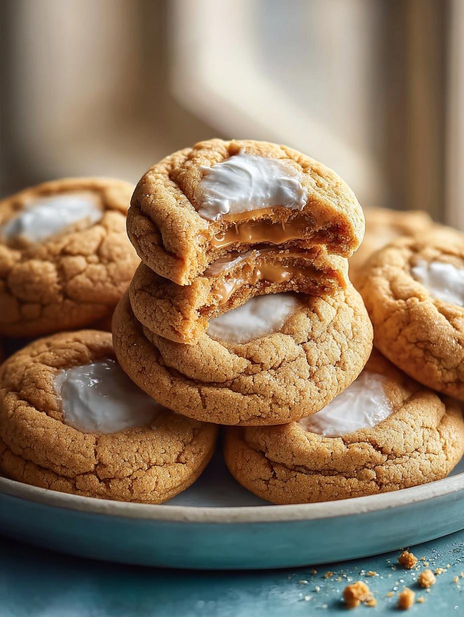 Soft Chewy Fluffernutter Cookies: 1 geheim voor perfectie! - Soft Chewy Fluffernutter Cookies - versgebakken op een rooster