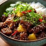 Sticky Ginger Sesame Pineapple