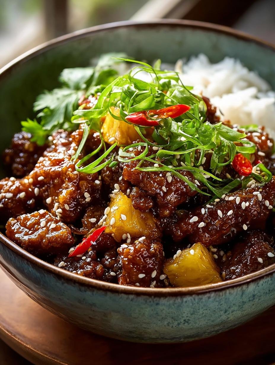 Sticky Ginger Sesame Pineapple