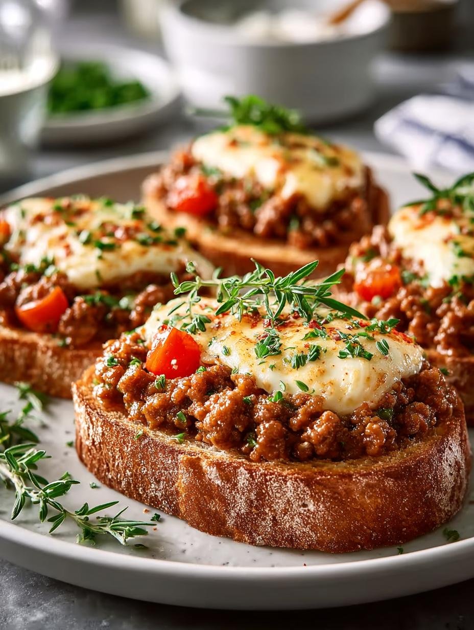 Superschnelle Hackfleisch Toasts Einfach